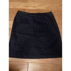 AT Denim, women's black with animal print crushed velvet pattern mini shirt sz 6